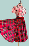 Red Plaid Circle Skirt by Banned