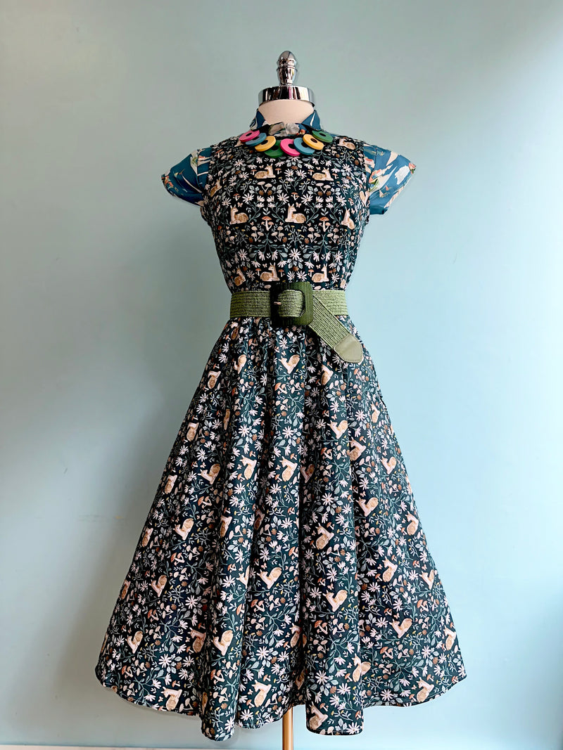 Sitting Deer Midi Dress by Retrolicious