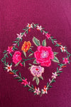 Purple Diamond Floral Embroidered Sweater by Voodoo Vixen