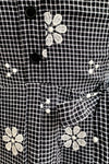 Black and White Gingham and Floral Mini Dress