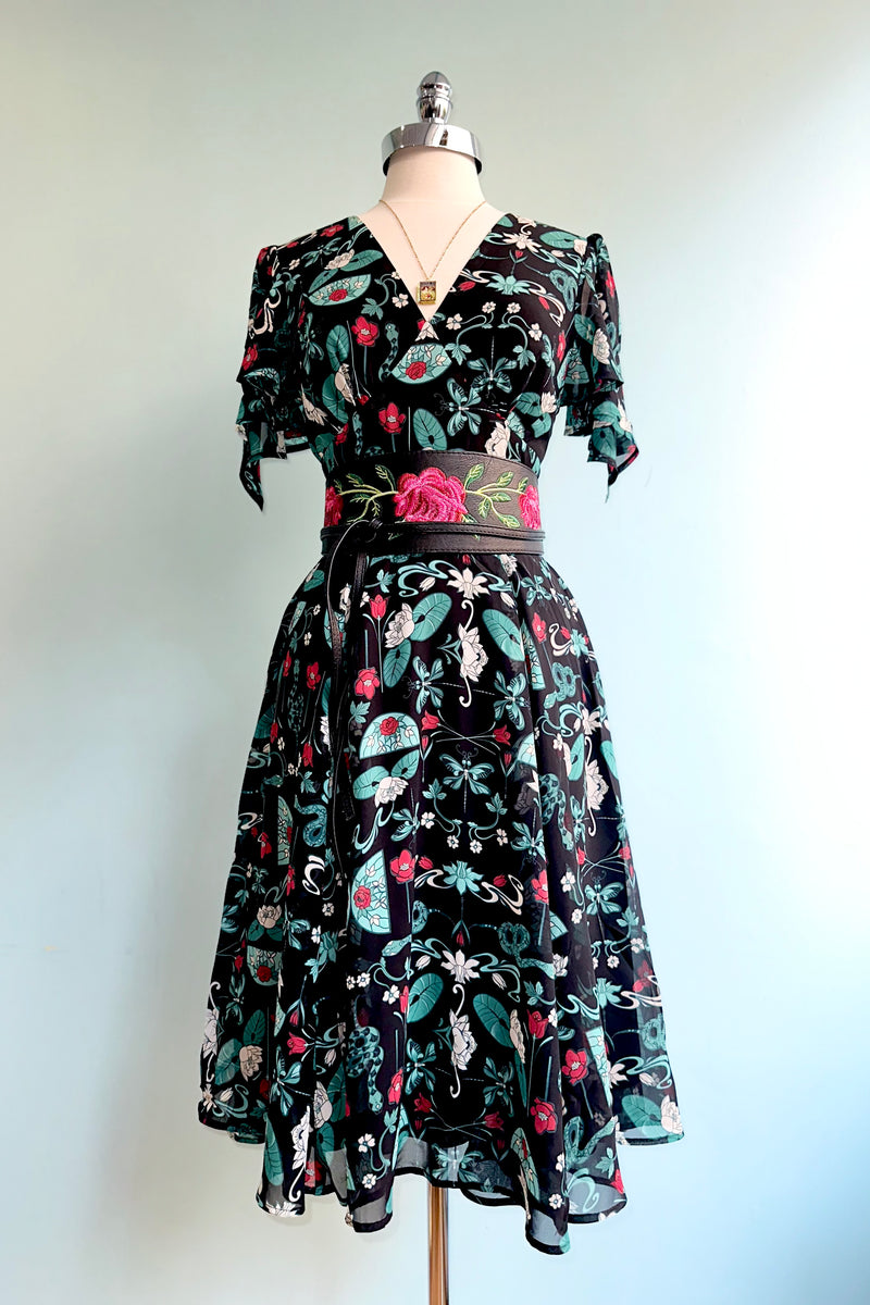 hell bunny chiffon dress Hell Bunny Rhianne Lace 70's Maxi Dress Black