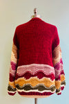 Wavy Colorblock Hand Crochet Cardigan