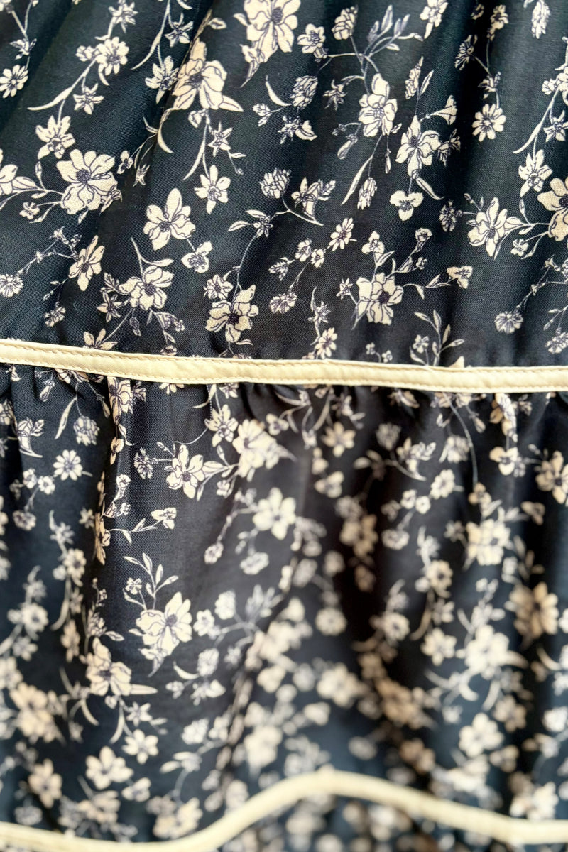 Black Floral Long Sleeve Mini Dress