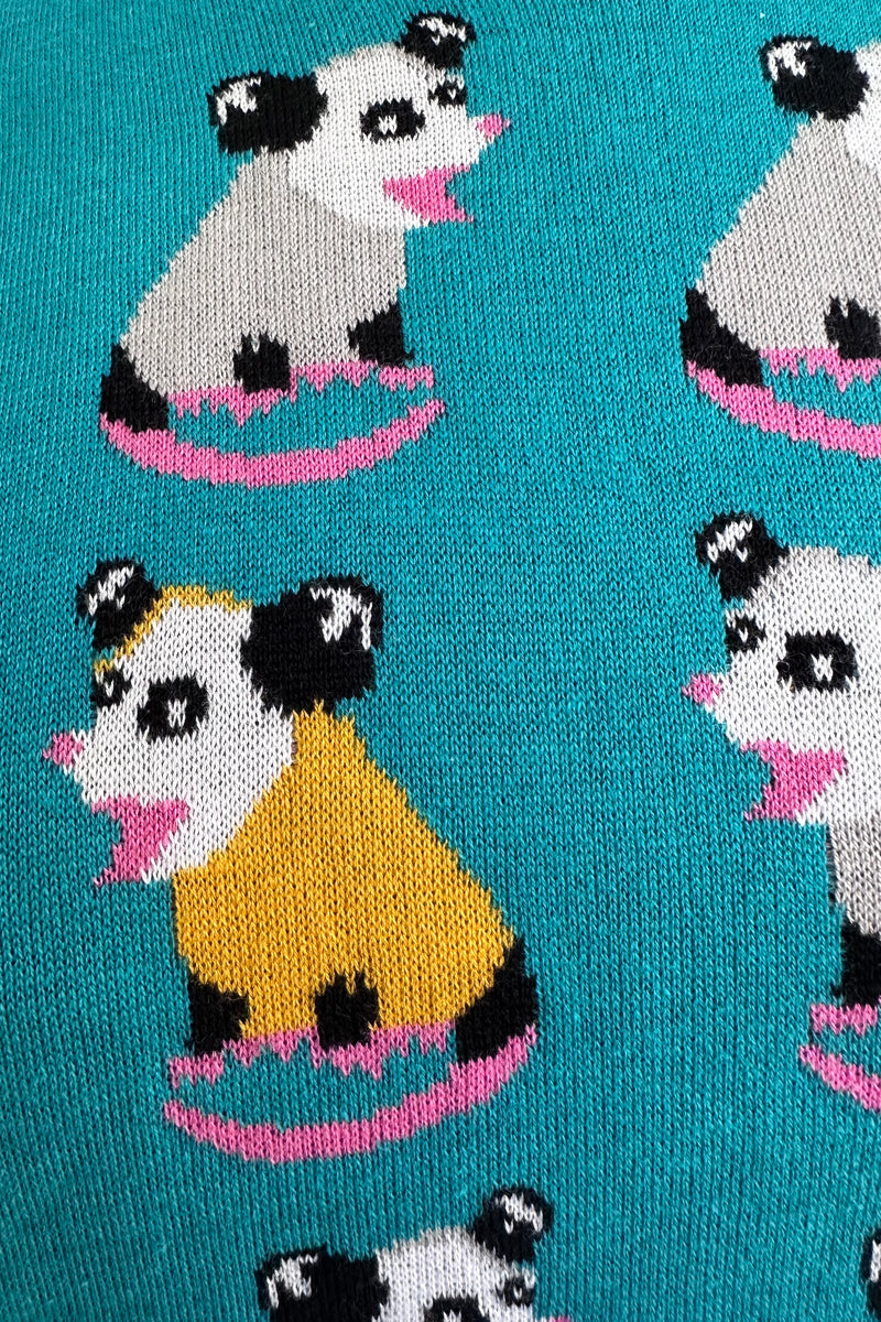 Turquoise Possum Sweater by Sesame the Opossum