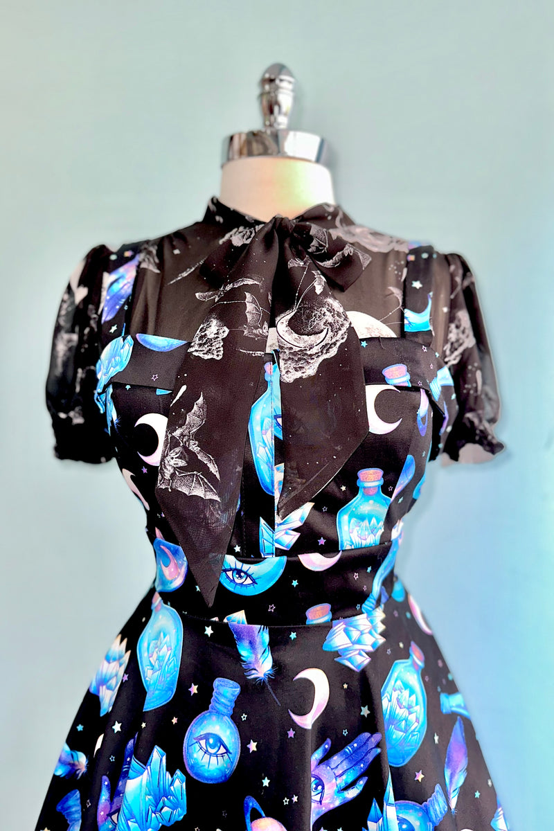 Over the Moon Button Down Blouse by Hell Bunny