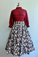 Red Plaid Smocked Verity Top