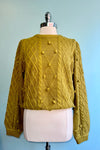 Lemon Grass Pom Pom Cable Knit Sweater