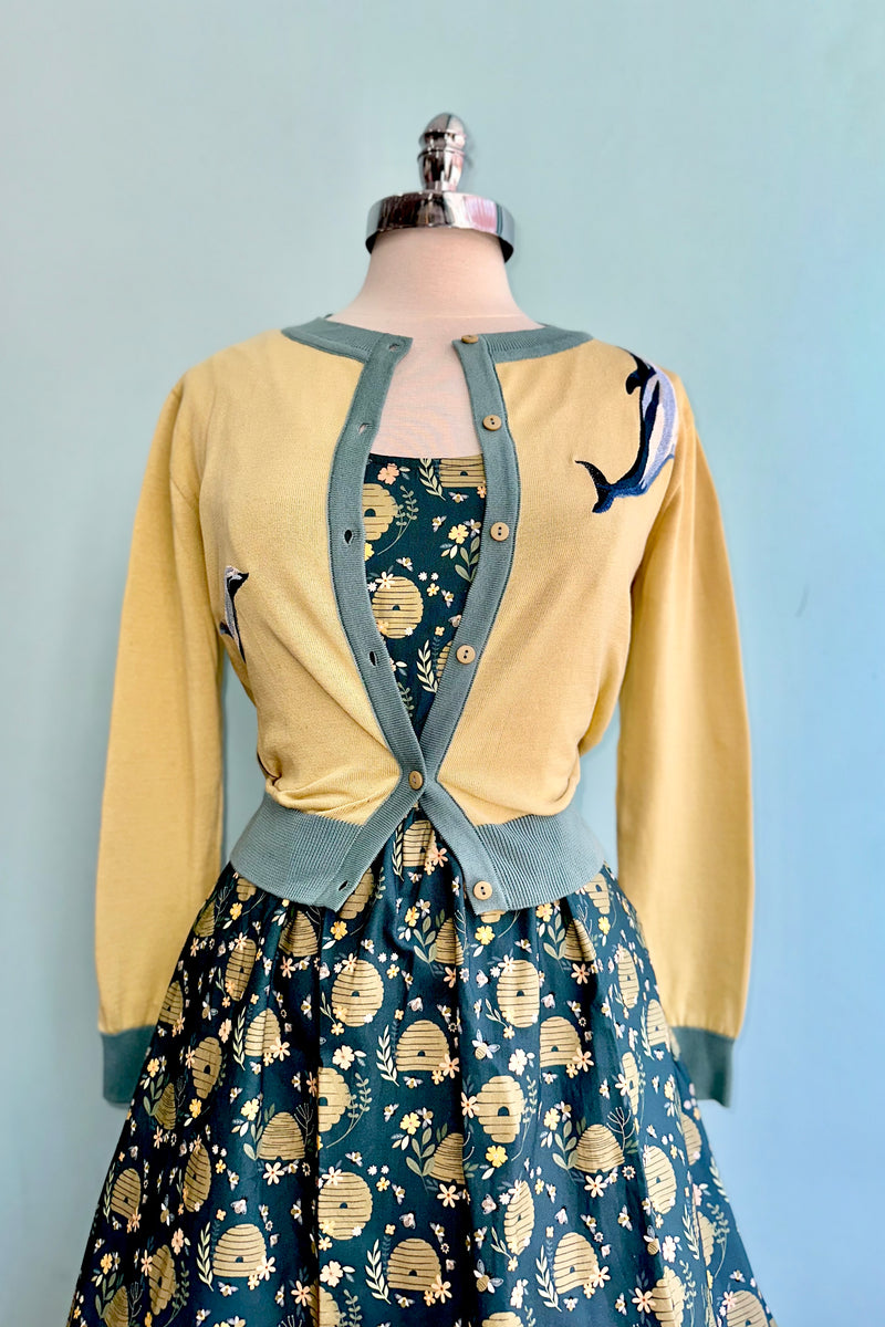 Blue Beehive Fit & Flare Dress by Retrolicious Blue Beehive Fit & Flare Dress by Retrolicious