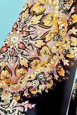 Black and Gold Paisley Shirt Dress by Molly Bracken