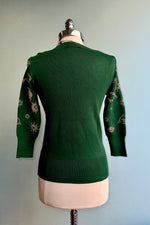 Green and Gold Celestial Pullover Sweater