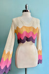 Cropped Multicolor and Lurex Sweater by Molly Bracken