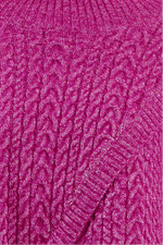 Magenta Mock Neck Criss Cross Front Sweater by Molly Bracken