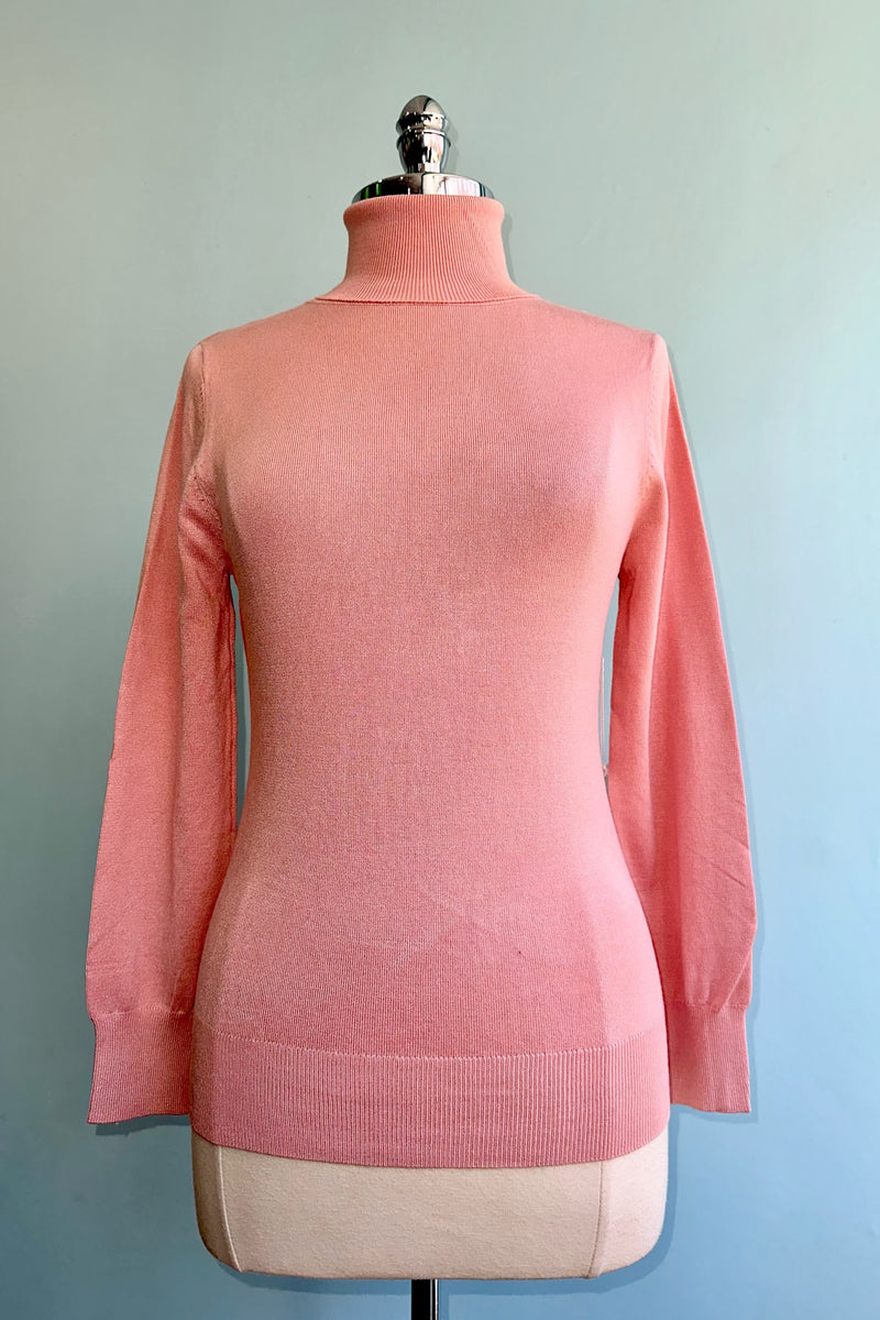 Dusty Pink Long Sleeve Turtleneck Sweater