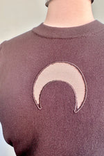 Black Moon Cutout Short Sleeve Sweater