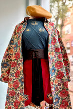 Tapestry Floral Button Front Jacket