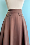 Brown Book Club Full Skirt by Banned