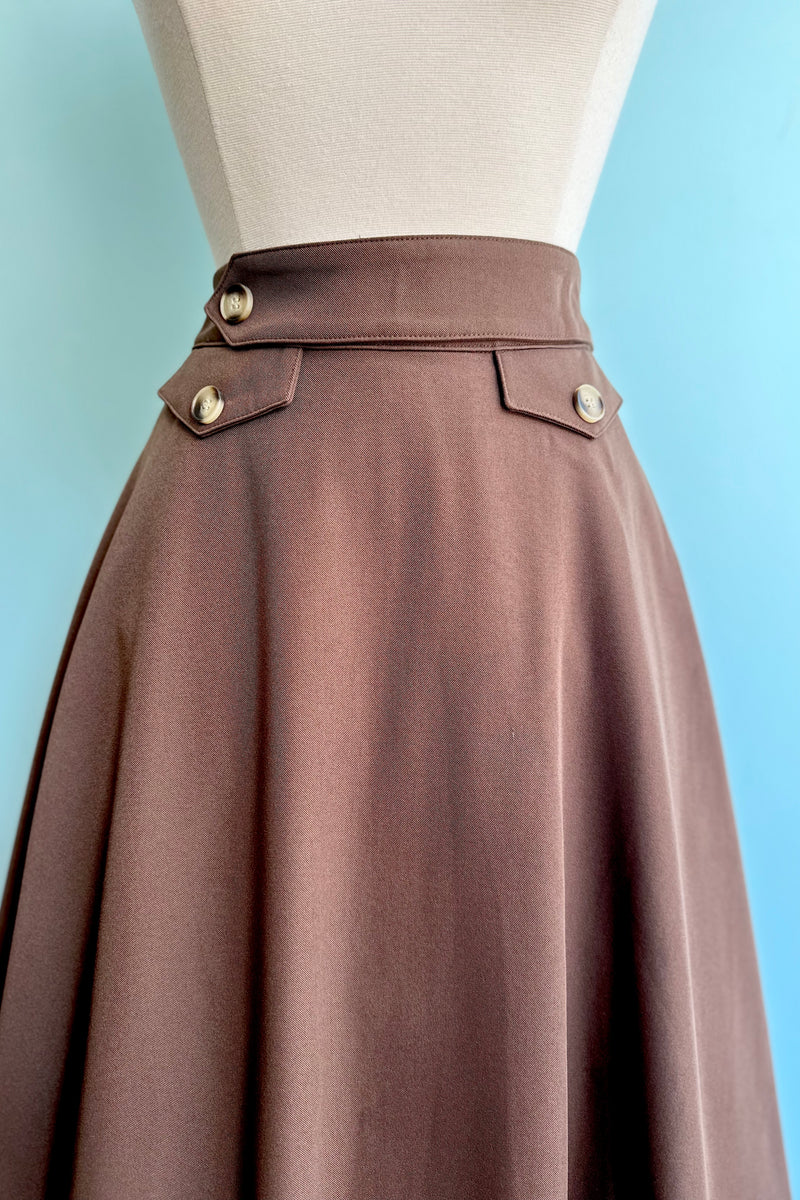 Brown Book Club Full Skirt by Banned