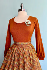 Rust Multi Plaid Doris Skirt by Retrolicious