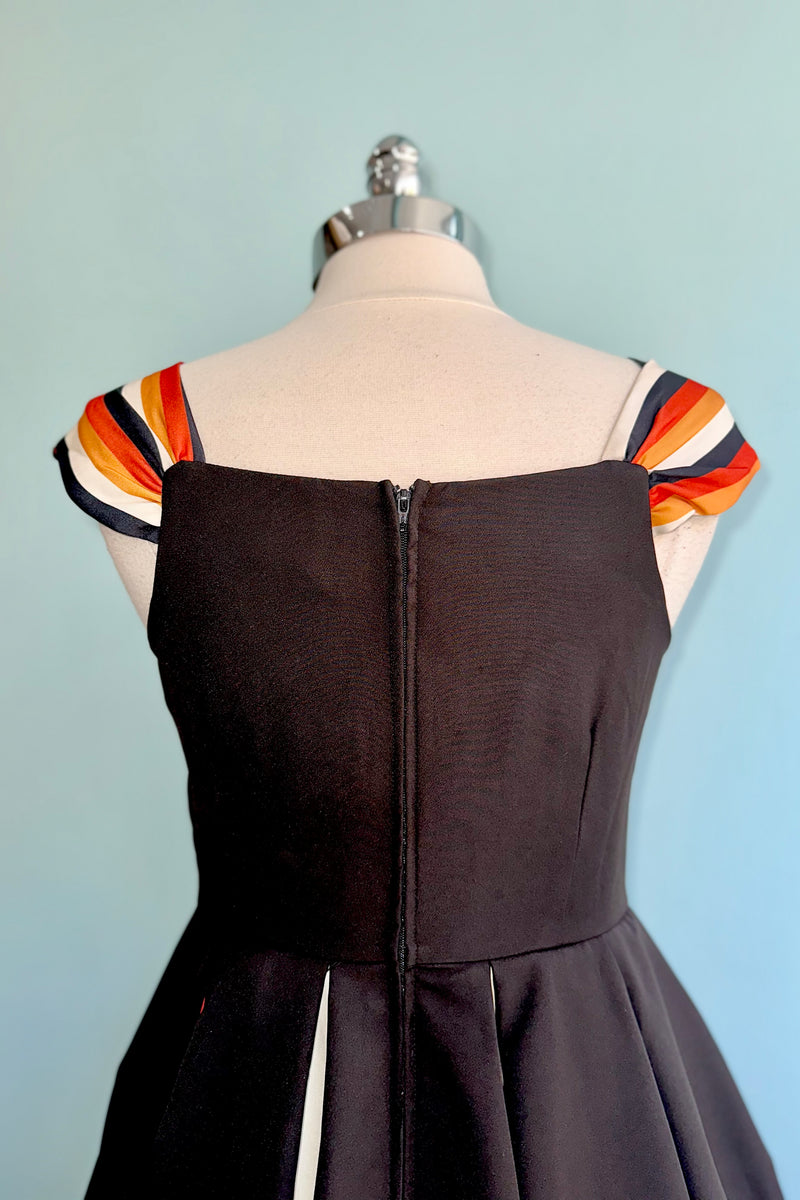 Halloween Striped Dress with Godets