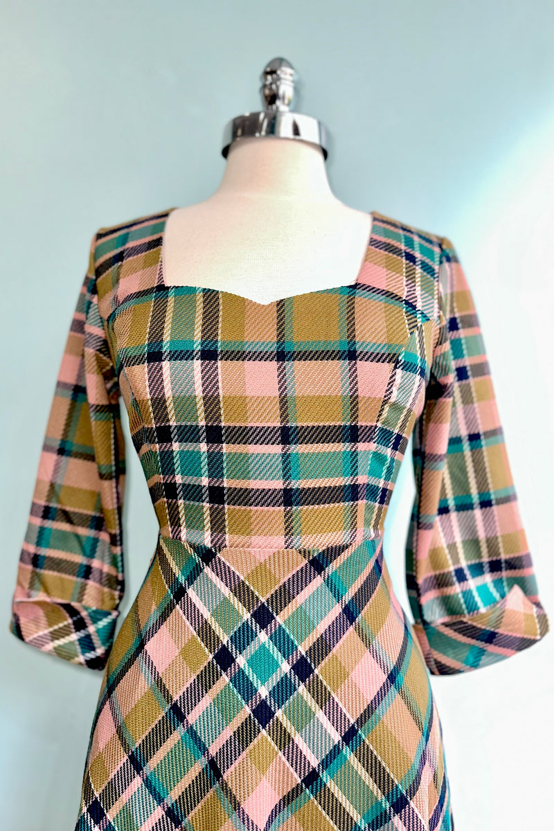 Harriet Dress in Pink Plaid by Banned