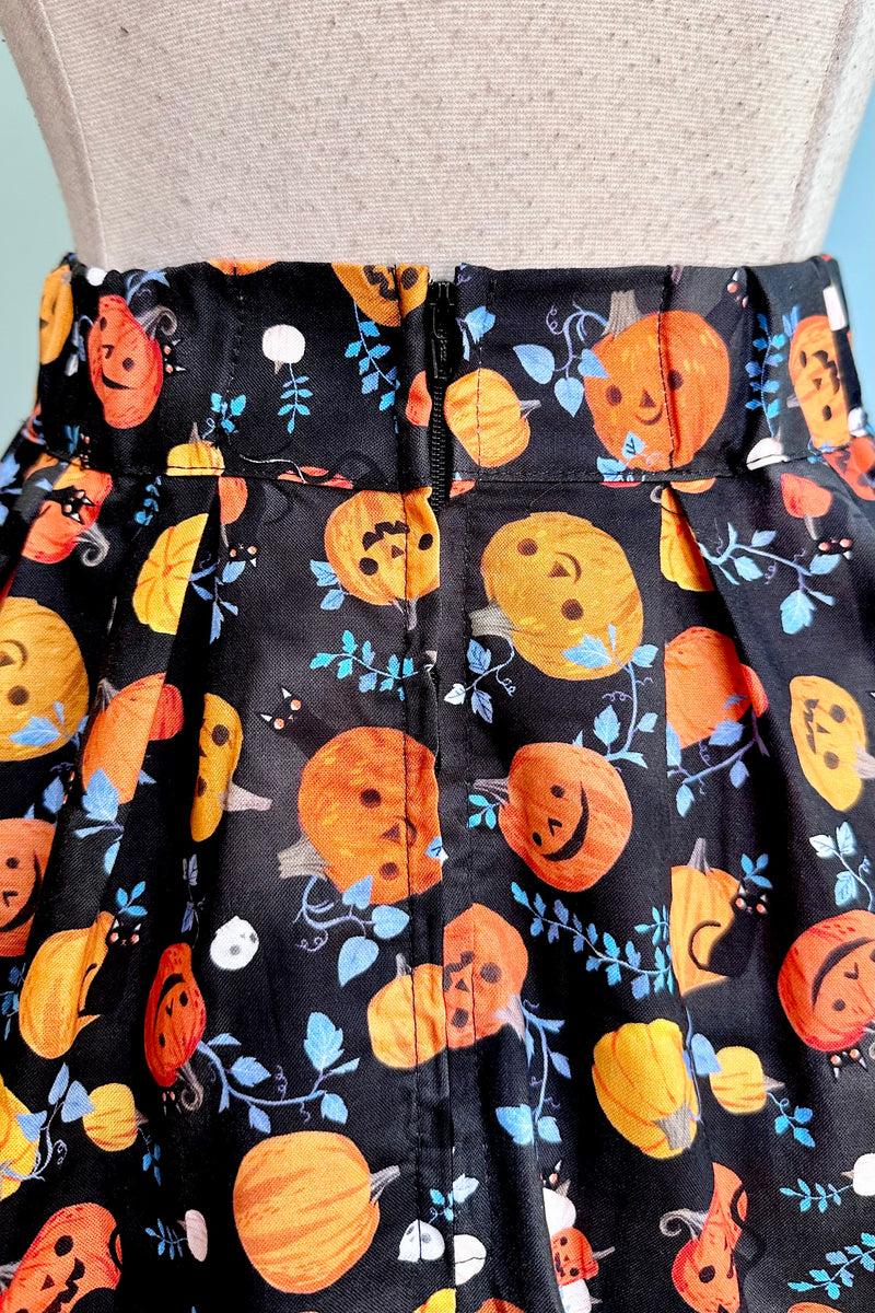 Black Kitties and Jack O' Lanterns  Doris Skirt by Retrolicious