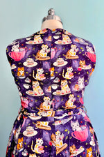 Cats Tea Time Ruby Dress by Miss Lulo