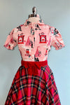 Red Plaid Circle Skirt by Banned