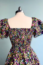 Purple Ditsy Floral Smocked Dress