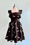 Black Bat Ruffle Strap Pinafore Dress