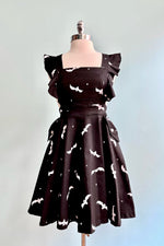 Black Bat Ruffle Strap Pinafore Dress
