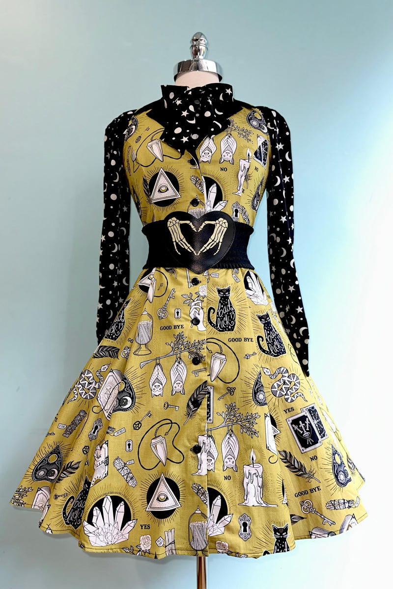 Chartreuse Occult Betty Lou Dress by Heart of Haute