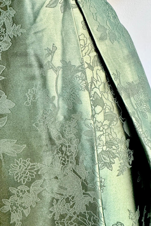 Emerald Brocade Tulip Sleeve Dress