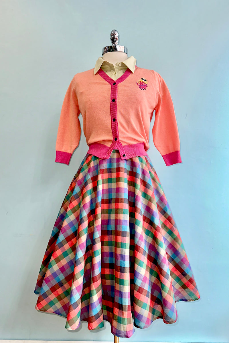 Madras Plaid Cotton Circle Skirt