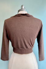 Brown Knit Sweet Sweater by Heart of Haute