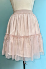 Blush Layered Mesh Mini Skirt