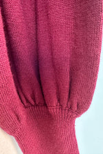 Angel Pointelle Knit Sweater in Burgundy by Banned