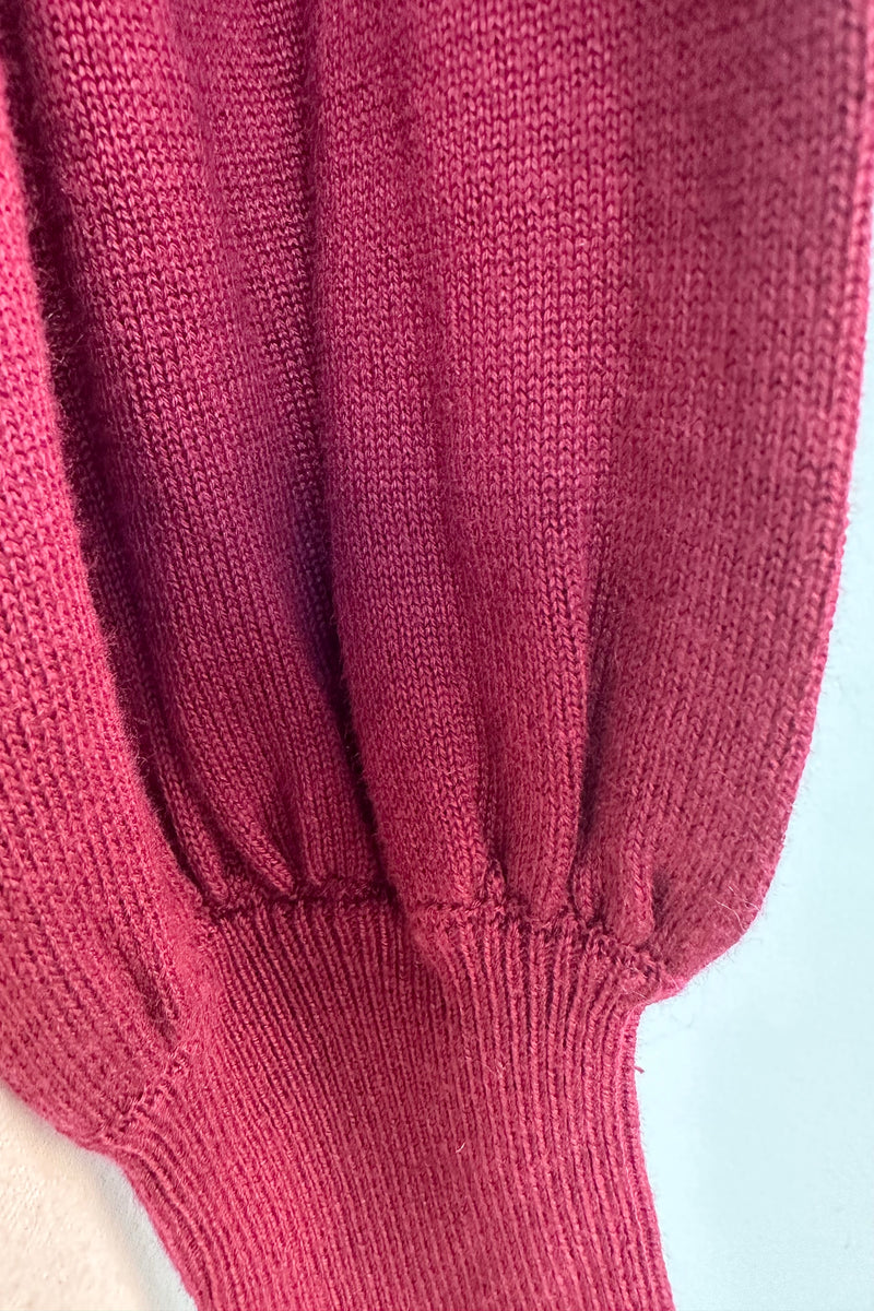 Angel Pointelle Knit Sweater in Burgundy by Banned