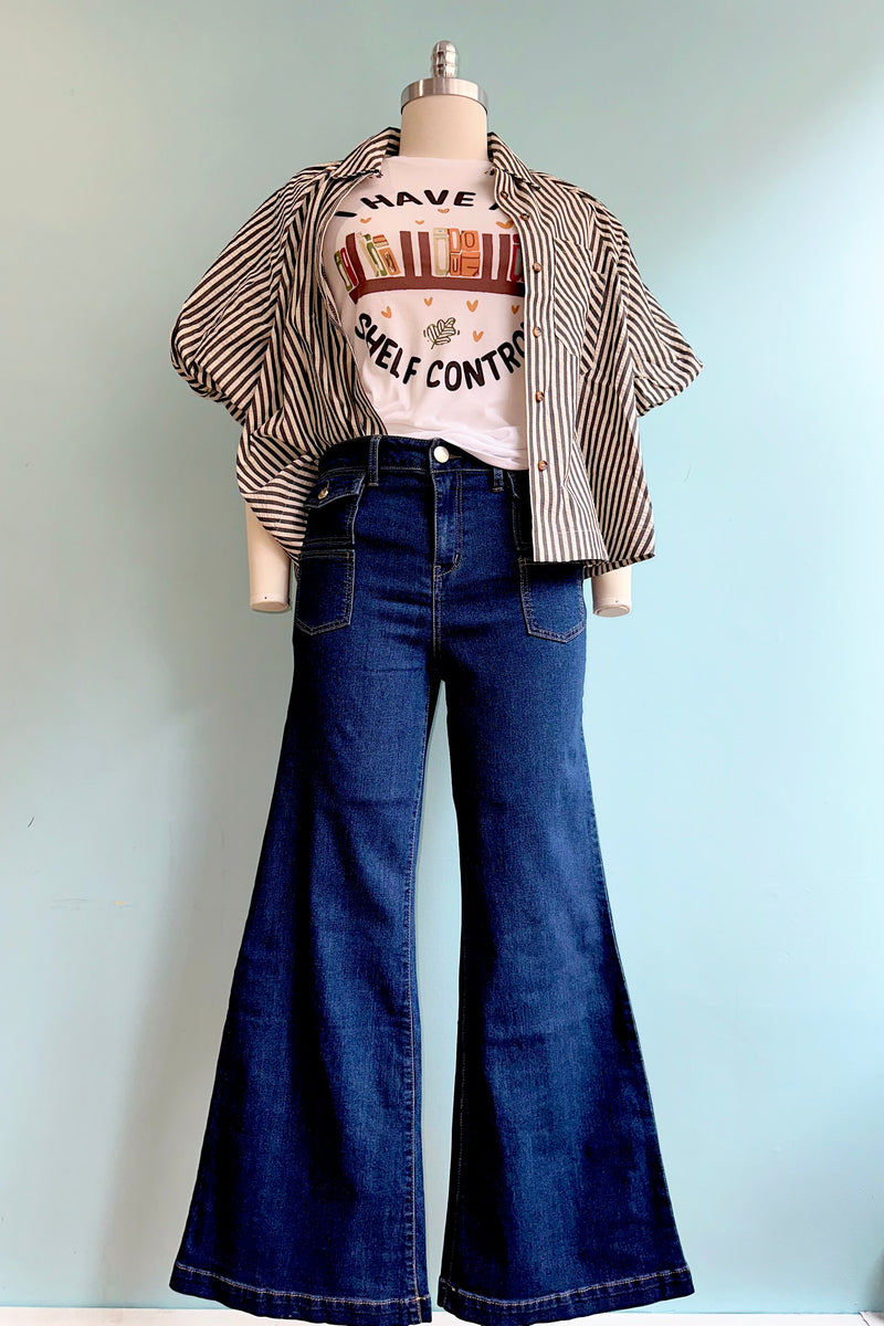 32” Relaxed Flare Jeans with Patch Pockets by 1822 Denim