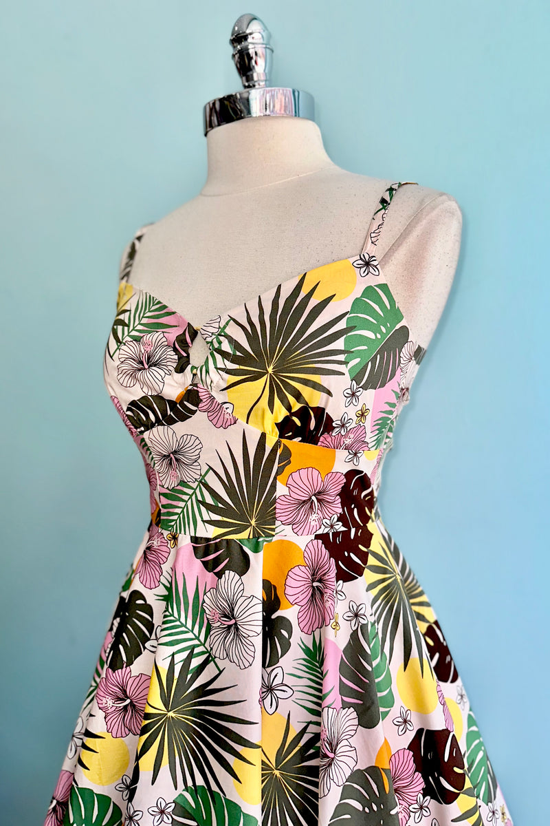 Benita Tropical Floral 50's Dress by Hell Bunny