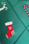 Green Christmas Short Sleeve Sweater