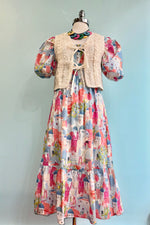 Countryside Balloon Sleeve Midi Dress