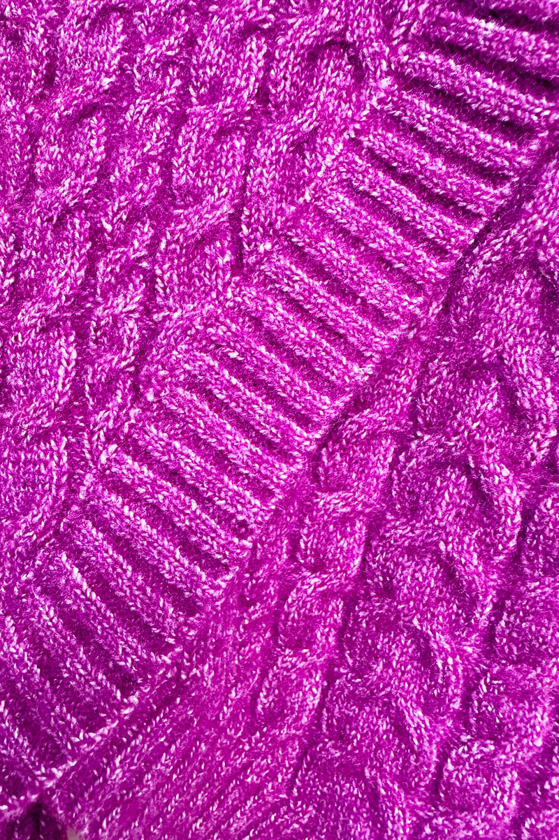 Magenta Mock Neck Criss Cross Front Sweater by Molly Bracken