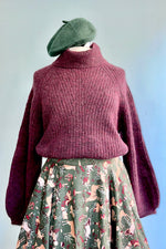 Turtleneck Sweater in Burgundy by Molly Bracken