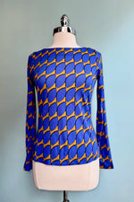 Blue Leaf Print T-Shirt by Compania Fantastica