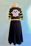 Black Pleated Sweater Skirt by Molly Bracken