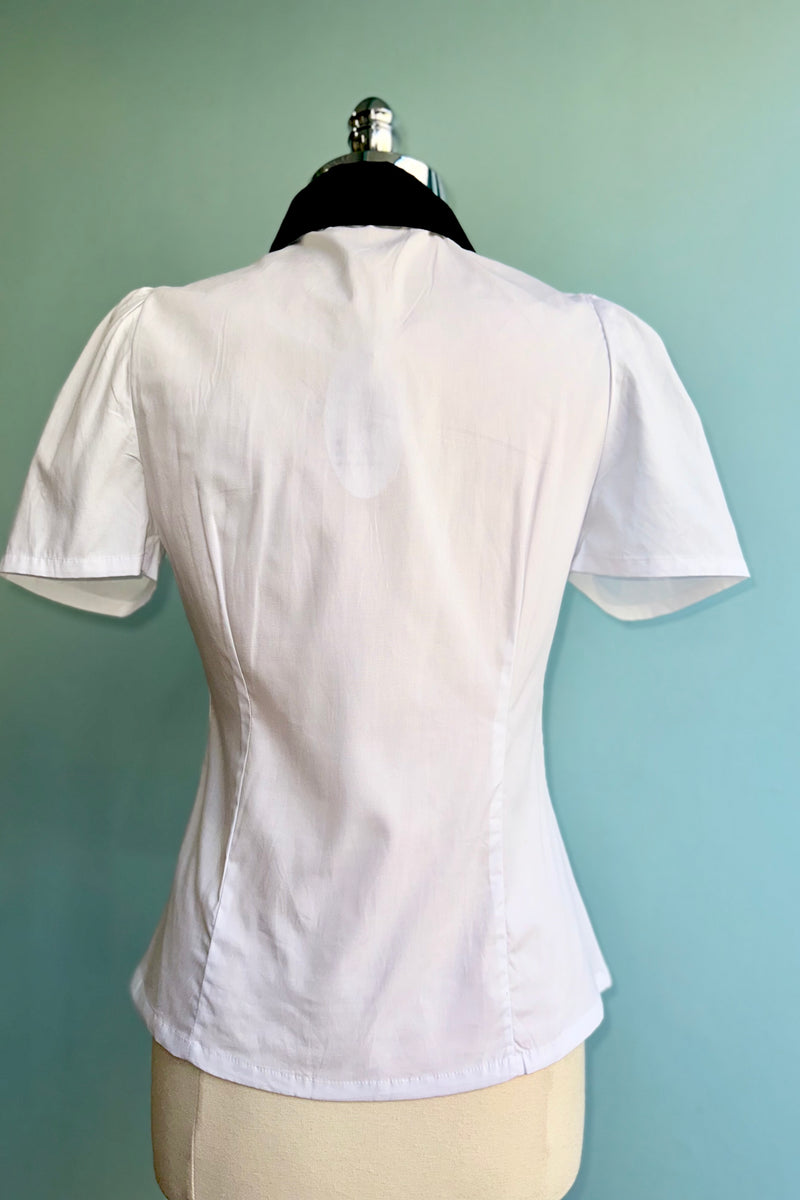 Black Cat Pocket Button Down Blouse