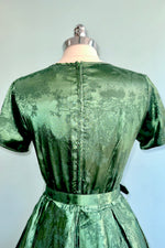 Emerald Brocade Tulip Sleeve Dress