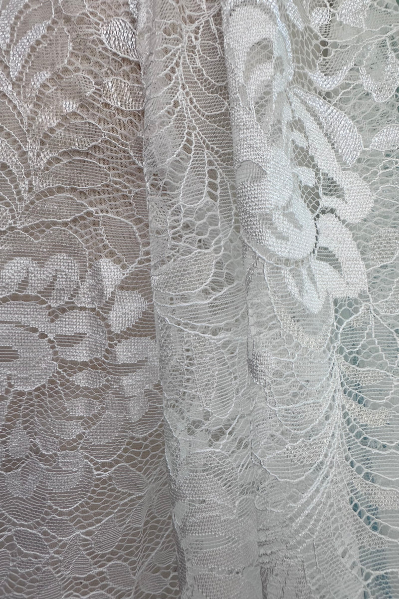 Ivory Lace Tie-Neck Blouse