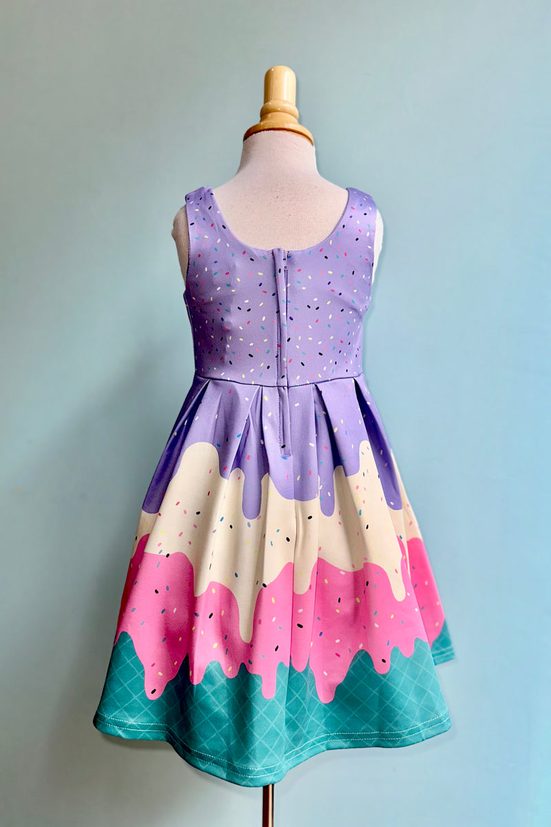 Kids Ice Cream Amanda Dress in Lavender by Dolly & Dotty