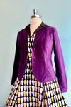 Purple Fitted Velvet Blazer by Jawbreaker